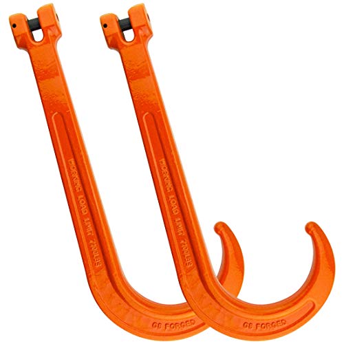 VULCAN Forged Clevis Tow Hook - 15 Inch - Grade 80-2 Pack - 7,100 Pound Safe Working Load