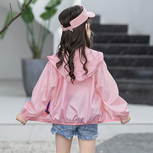 Boys Long Sleeve Zipper Hoodie Jacket Tops Kids Girls Lightweight Summer Rash Guard Breathable Outwear Simple Tees3