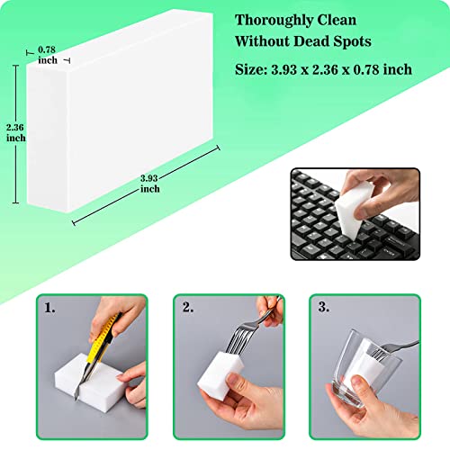 Image of Magic Sponge Eraser, 50Pack Melamine Sponge Foam Bulk Sheets Cleaning Pads, Multi-Functional Household Cleaning Sponges for Dish, Kitchen, Stove, Bathtub, Sink, Furniture