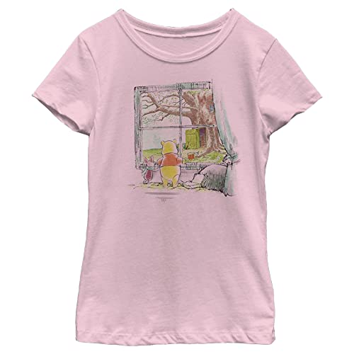 Disney Pooh Winnie Window Girl's Solid Crew Tee
