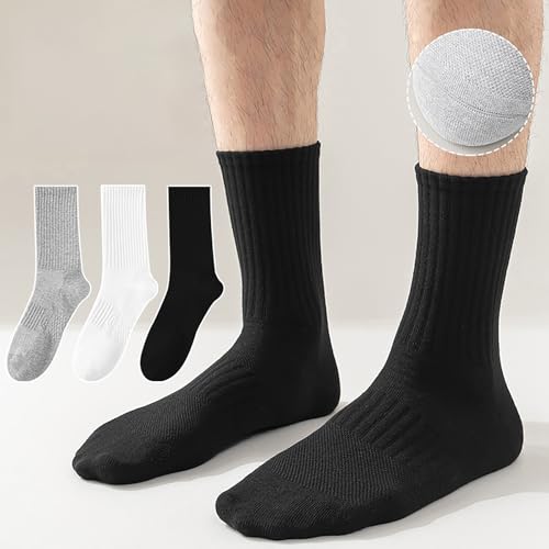 Men's Sweat Absorbing Seamless Socks Comfortable Cotton Breathable Mesh Long Tube Athletic Socks for Business2