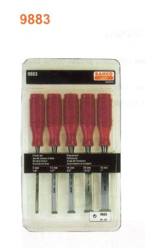 Bahco 9883 Chisel-Set, Red, Set of 4 Pieces