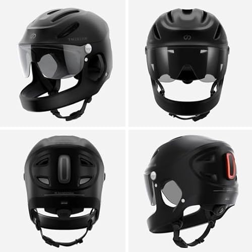 THE BEAM Virgo Full Face Helmet – Revolutionary Protection for E-Bikes, Scooters & More, MIPS Brain Protection System, Lightweight, Smart Brake Light, Unisex (Medium/Black)