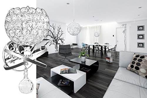 Sunsbell Modern Luxury Crystal Wall Lamp Chrome Finish Small Wall Sconce Bathroom Living Room Lighting Fixture Decor With E14 Light Bulb #TOP1