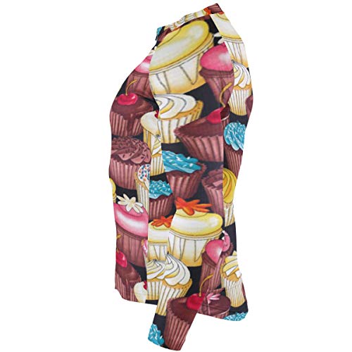 SLHFPX Funny Cupcakes Mens Cycling Jersey Top Full Sleeve Road Biking Skinsuits Outfit