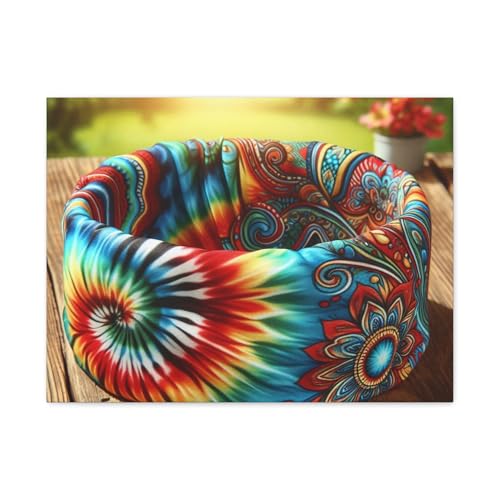Very Colorful Tie-Dye Headband Matte Canvas Wall Art 24 * 18 Inch Made in USA