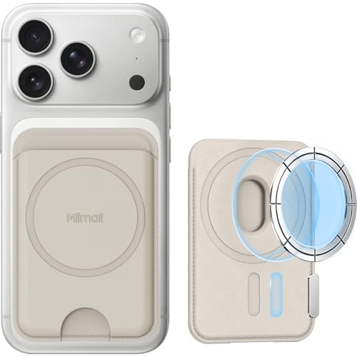 Porte-cartes magnétique double face blanc idéal pour voyager léger avec iPhone 16