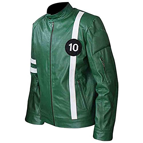 Men's Green Ben-10 Adult Tennyson Alien Swarm Ryan Kelly Ultra Soft Synthetic Leather casual biker Jacket3