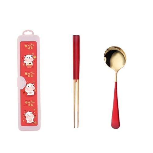 ファミリーホテル 2/8/12/16/20/24ピース 304ステンレススチール製食器セット アウトドア ピクニック 学生 ポータブル食器 箸 スプーン (色 : 7、サイズ : 10セット-20個) (5 12セット)