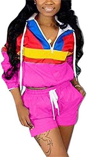 EOSIEDUR Women Colorblock 2 Piece Tracksuit Set Long Sleeve High Waist Pants Set Colour Sweatsuit