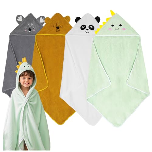 Image of Hooded Baby Towels 4 Pack Newborn Bath Towels Toddler Towel Baby Towel with Hood