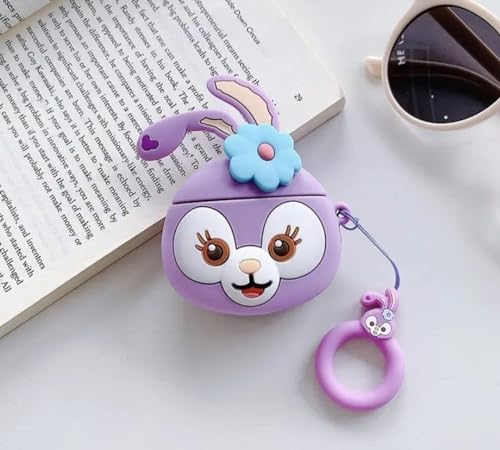 Image of LATALI Silicone Case Compatible for Apple Airpods 4 (2024) Cute Design for AirPods 4 with Active Noise Cancellation (ANC) with Keychain Hook Shockproof Protective Case (Rabite)