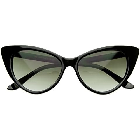 AStyles - Super Cateyes Vintage Inspired Fashion Mod Chic High Pointed Cat Eye Sunglasses Glasses (Black), Large Cover