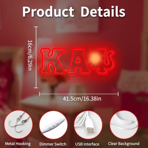 Image of Fraternity Sorority Neon Sign Dimmable Neon Lights for Wall Decor University Fraternity LED Sign Greek Fraternity Light Up Gifts for Man Bro