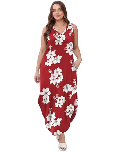 Image of Sampeel Summer Dresses Maxi Dress Vacation Beach Sundresses 2025 with Pockets