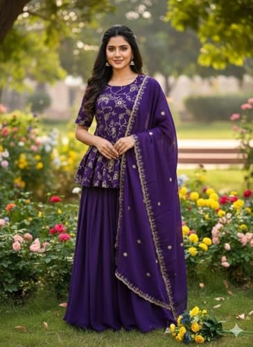 Image of Xomantic Fashion Womens Short Kurta With Anarkali Plazzo With Dupatta Set