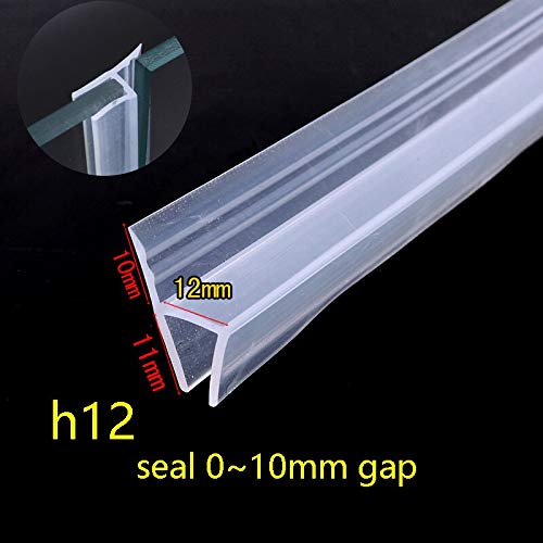 2M Glass ventana de la puerta Seal Strip Silica gel Burlete H/F/T/Tipo de esquina for 6 8 10 12 mm Espesor: Ducha de cristal sin marco (Color : H12)