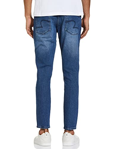Image of Spykar Men's Kano Slim Fit Mid-Rise Jeans (Ankle Length)