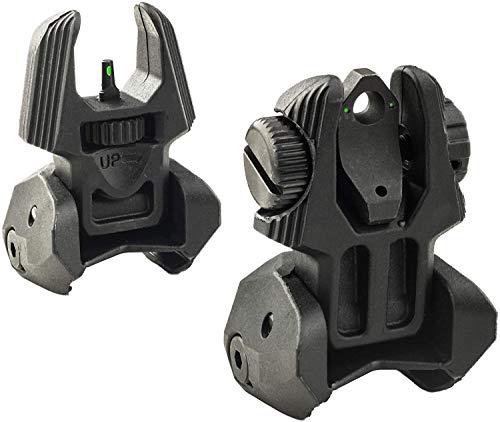 Meprolight MEPRO FRBS- FLIP Backup Sights 2 DOT Rear/Orange Hyper Bright Front - Black (Picatinny Rail)