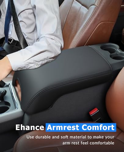 Image of INTGET Center Console Cover for Ford F250 F350 F450 F550 2011 2012 2013 2014 2015 2016 Super Duty Accessories for F-250 F-350 F-450 F-550 Truck Car Interior Armrest Arm Rest Cushion Pad