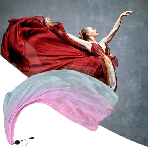 Velo de seda de danza Poi multicolor con degradado elegante de colores 2