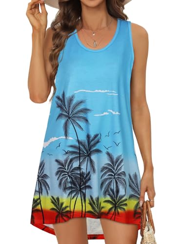 Image of elescat Womens Swimsuit Cover Up Summer Sleeveless T Shirt Beach Dress Tank Bikini Coverups 2026
