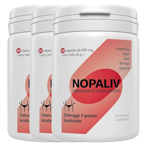 Nopaliv Suplemento adelgazante 180 cápsulas – Quemador de grasa rápido, drenante vientre plano, control apetito – Nopal, guaraná, moringa – natural, sin estimulantes