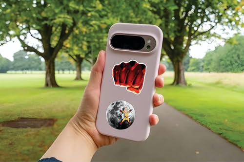 Image of AnimeVerse Pack of 53 One Punch Man Anime Stickers for Laptop, Phone, Guitar, Bike, PC, | Waterproof Glossy Vinyl Decals | Residue-Free Anime Stickers Collection (One Punchman)