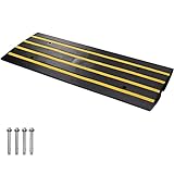 VEVOR Car Driveway Rubber Curb Ramps Heavy Duty 33069lbs Capacity Threshold Ramp 2.6 Inch High Cable Cover Curbside Bridge Ramp for Loading Dock Garage Sidewalk (1-Channel, 1Pack-Curb Ramp)