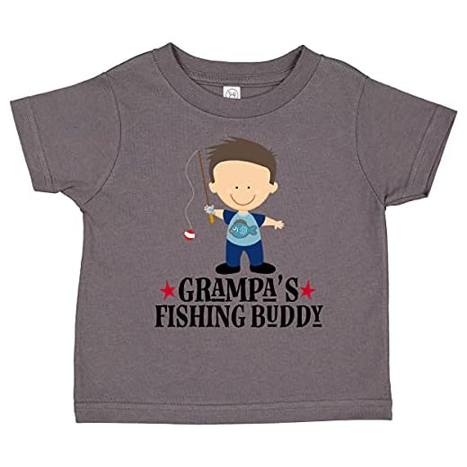 inktastic Grampa Fishing Buddy Boys Toddler T-Shirt 4T Charcoal 2fa9c