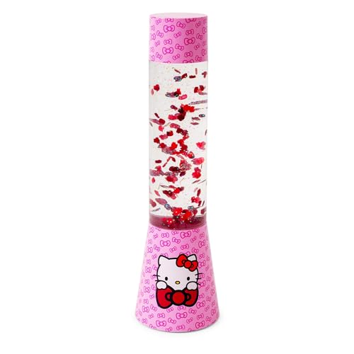 Ukonic Sanrio Hello Kitty Glitter Motion Mood Light | Nightstand Table Lamp for Bedroom Desk | 12 Inches Tall