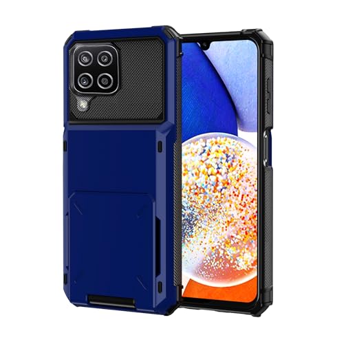 Draamvol Schutzhülle für Samsung Galaxy A12, mit Kartenfächern, stoßfest, Klapphülle, harte PU-Rückseite, weiches TPU-Innenfutter, Blau Draamvol Schutzhülle für Samsung Galaxy A12, mit Kartenfächern, stoßfest, Klapphülle, harte PU-Rückseite, weiches TPU-Innenfutter, Blau