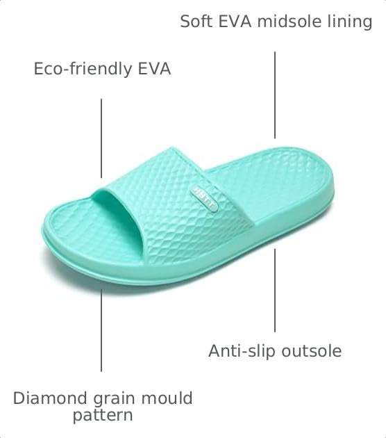 Image of Hasina Women's Shower Sandals Bathroom Slippers Non-Slip Indoor Home House Beach Shoes