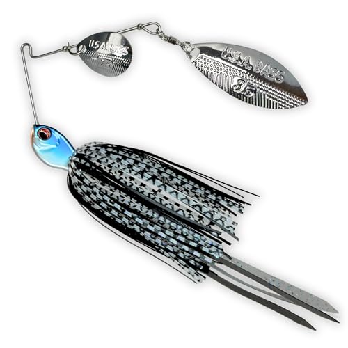 U.S.A BASS TACKLE Apache Attack Spinnerbait Largemouth Smallmouth Spotted Bass Premium Fishing Bait...