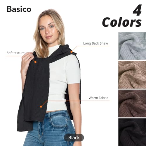 5 Colors Knitted Hooded Scarf for Women Men Winter Balaclava - Cream White, Caramel, Light Grey, Heather Greay, Black3