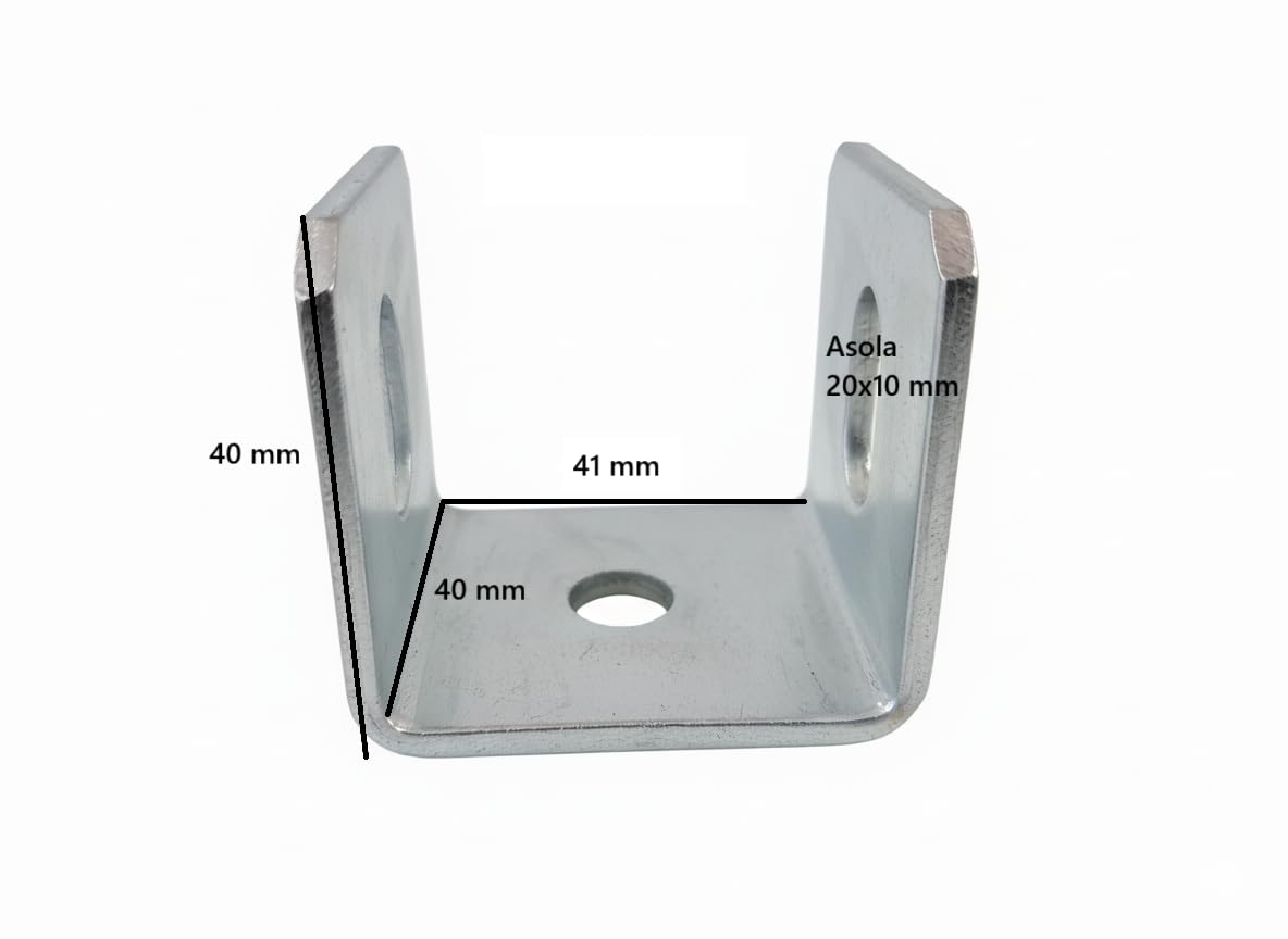Acciaio Zincato Staffa a U 40x40x3mm Profilo Fai da Te