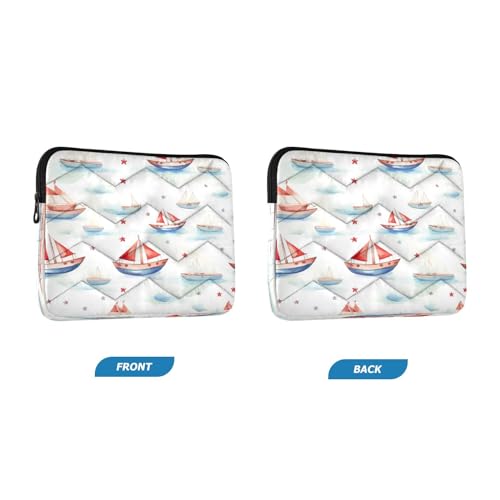 Funda para portátil de 13-14 pulgadas impermeable con diseño de barcos miniatura 2