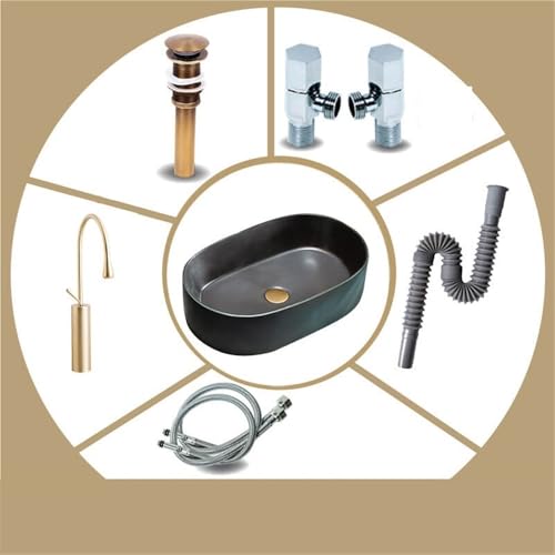 Lavabo de cerámica retro de encimera con acabado premium 5