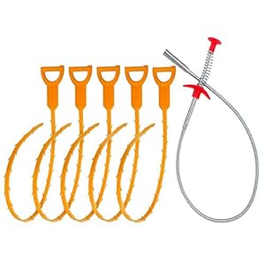 VIPITH 6 Pack Drain Snake Hair Drain Clog Remover Cleaning Tool Kit for Kitchen Sink Bathtub Shower (1Pack Drain Snake…