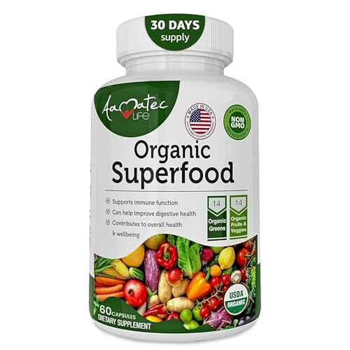 image for Aamatec Life Organic Superfood Greens Fruits and Veggies Complex - Die