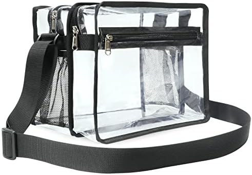 Mildbeer Clear Messenger Bag, Stadium Approved Clear Purse for Women and Men, Clear Bag with 2 Compartments