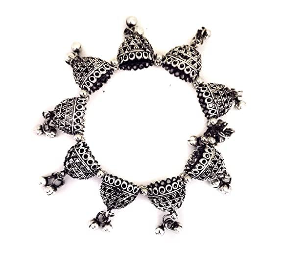 Modern Mood Silver Cuff Bracelet with Tassel Traditional Jewelry | Kada bracelet with Silver Touch Banjara Boho, Chic Jewelry for Women