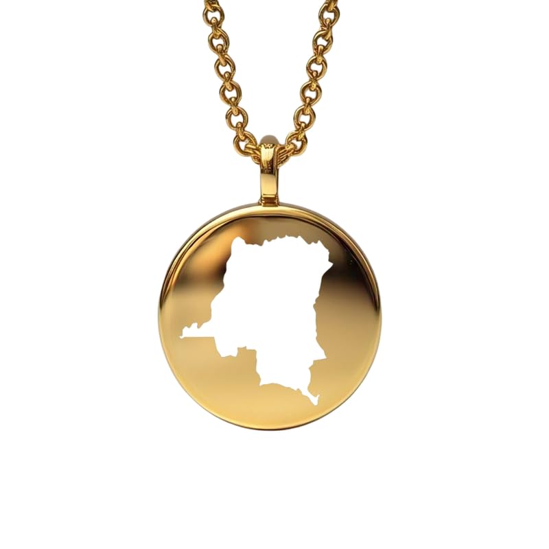Pendentif carte du Congo en métal précieux, le cadeau d'évasion idéal