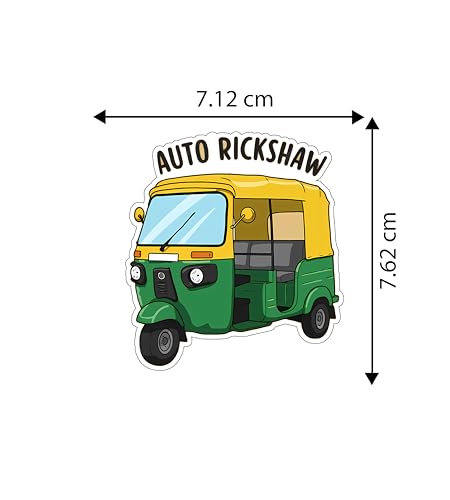 Image of Gift Me Bazar Auto Rickshaw Fridge Magnet for Home, Kitchen and Office Decoration | Best Souvenir Gift | Refrigerator Door Decor | Almirah Magnet Sticker