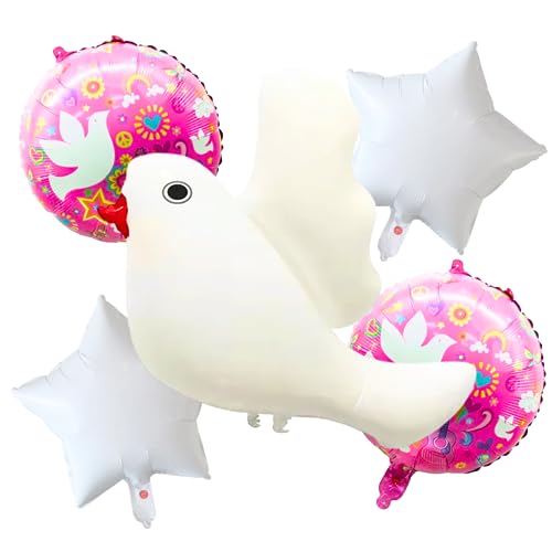 Image of Party Decorz Bird Foil Balloon Set Of 5pcs (1pcs Bird Foil Balloon+ 2pcs Bird Foil Balloon +2pcs Star Foil Balloon) For Bird Theme Birthday Party Decoration
