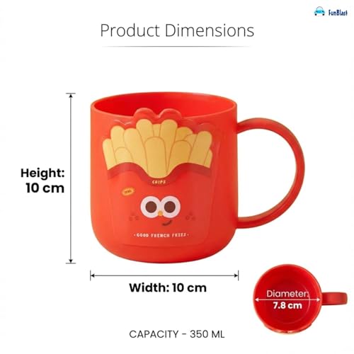 Image of FunBlast Milk Mug for Kids - 350 Ml; Unbreakable Mug for Kids, Milk Mugs for Kids Unbreakable - Milk Drinking Cup for Kids (GoodFrenchFries)