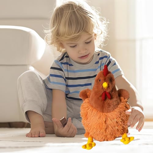 SKIPTHYBER Huhn Plüschtie 25CM Plüschtier Stofftier Huhn Simuliertes Tier Huhn Plüschtier Plüschtier, Zimmer Schlafsofa Dekor, Plüsch Huhn Geschenk