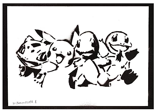 moreno-mata Authentique Graffiti Fait a la Main Poke... Gamer Poster Handmade Affiche Decoration Murale Tableau Cadre Salon Chambre Cadeau Homme et Femme