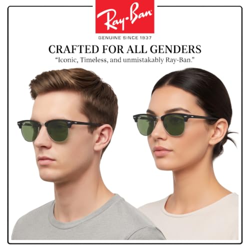 Image of Ray-Ban RB3016F CLUBMASTER CLASSIC LOW BRIDGE FIT Square Shape Sunglasses for Men & Women with Official RayBan Eyewear Kit