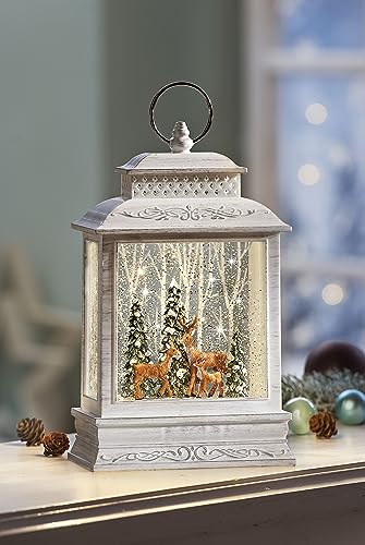 Weihnachtslaterne Mit Musik & Rotierenden Kristallen – Schneemann-Motiv, 8 Weihnachtslieder, LED-Beleuchtung